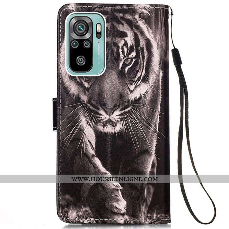 Housse Samsung Galaxy A53 5G Tigre de Nuit à Lanière