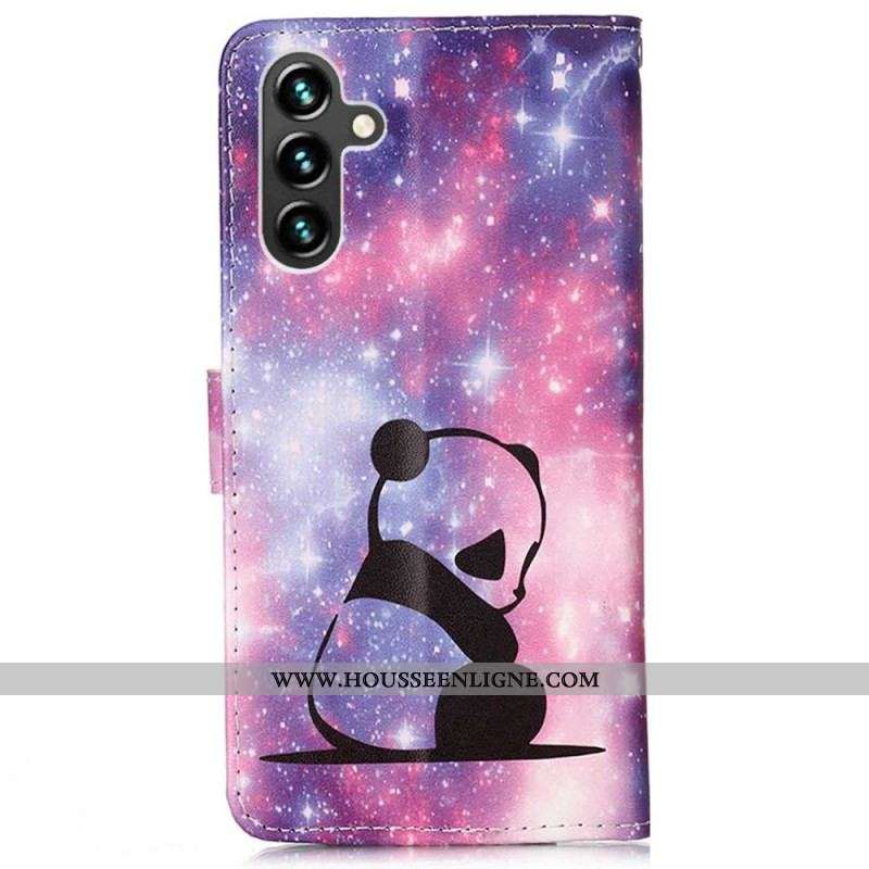 Housse Samsung Galaxy A54 5G Panda Galaxie à Lanière