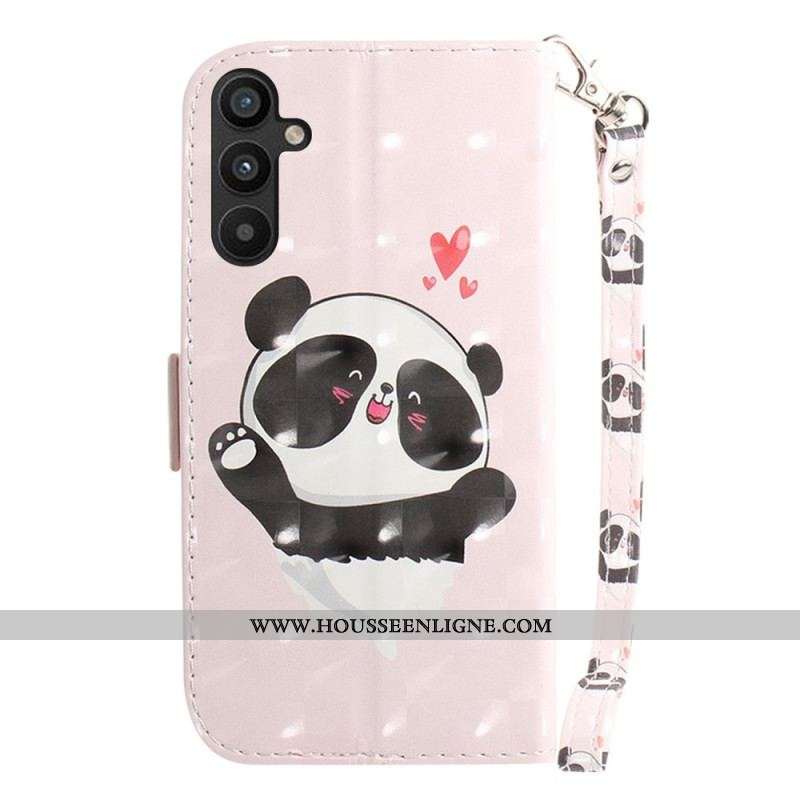 Housse Samsung Galaxy A54 5G Panda Love à Lanière