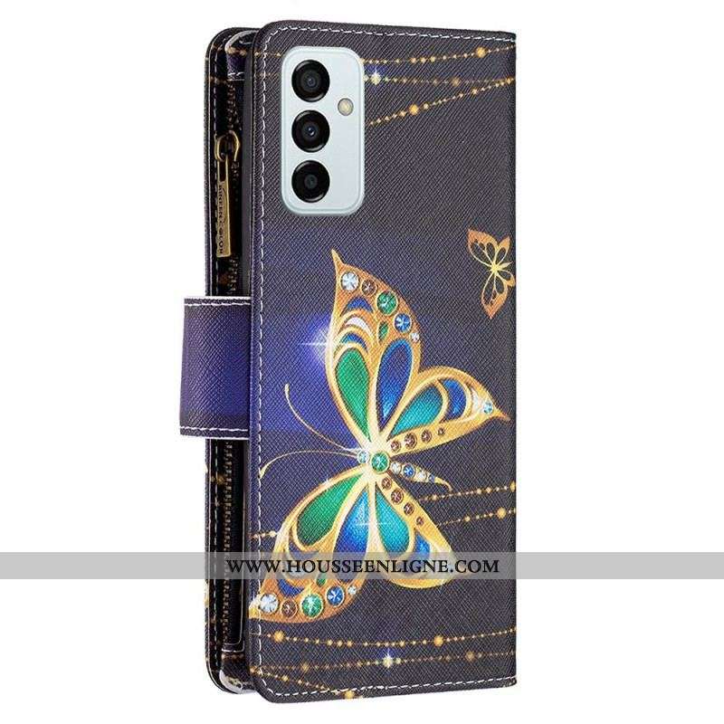 Housse Samsung Galaxy M23 5G Papillons Porte-monnaie et lanière