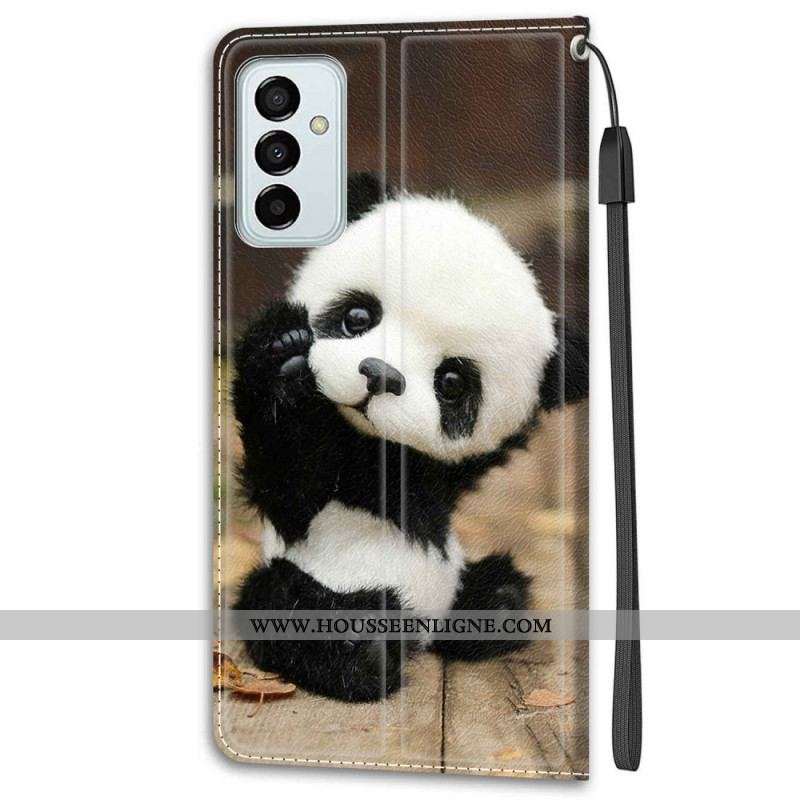 Housse Samsung Galaxy M23 5G Petit Panda à Lanière