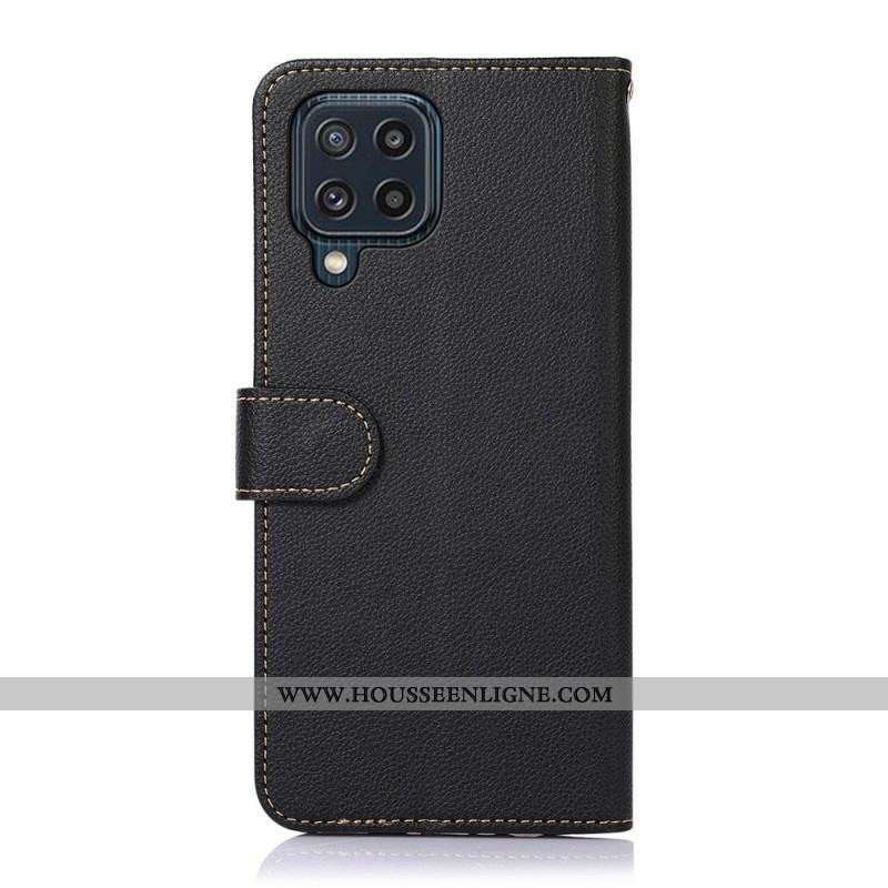 Housse Samsung Galaxy M32 Style Litchi RFID KHAZNEH