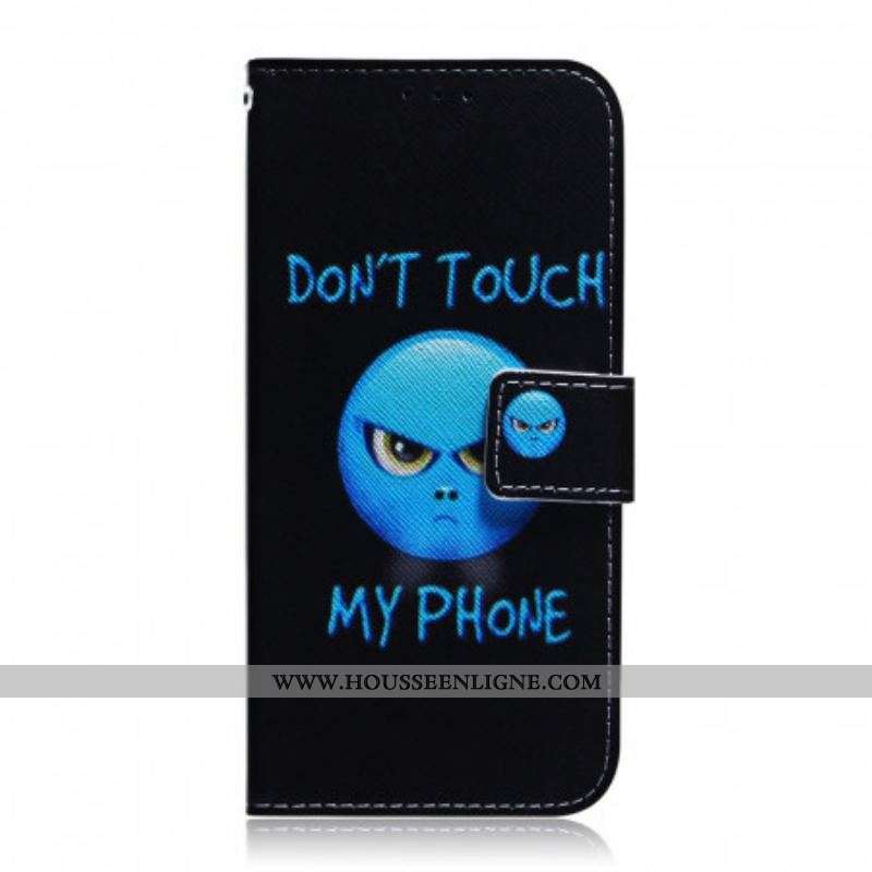 Housse Samsung Galaxy M52 5G Don't Touch my Phone Bleu
