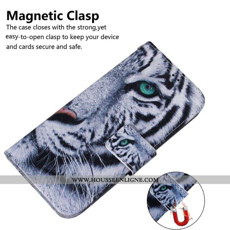 Housse Samsung Galaxy M52 5G Tigre Blanc