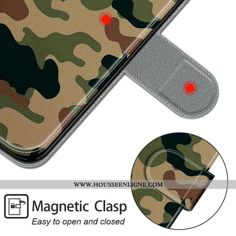 Housse Samsung Galaxy M53 5G Camouflage à lanière