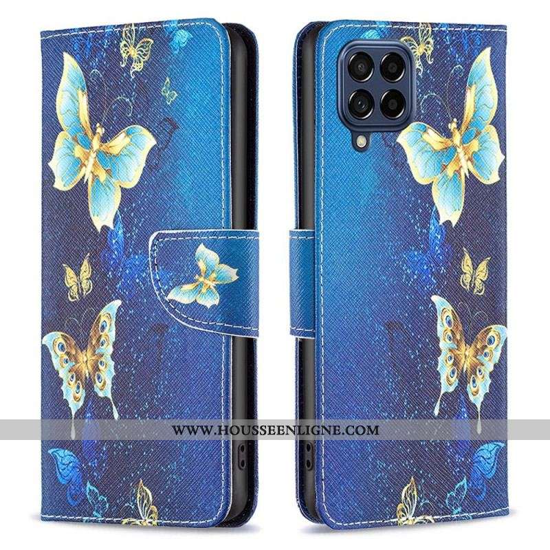 Housse Samsung Galaxy M53 5G Papillons Dorés
