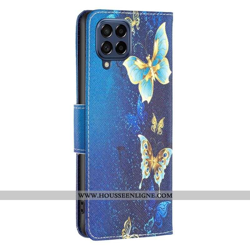 Housse Samsung Galaxy M53 5G Papillons Dorés