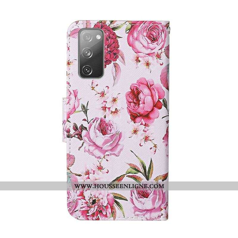 Housse Samsung Galaxy S20 FE Fleurs Magistrales avec Lanière