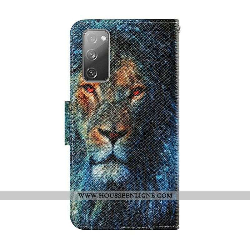 Housse Samsung Galaxy S20 FE Lion avec Lanière