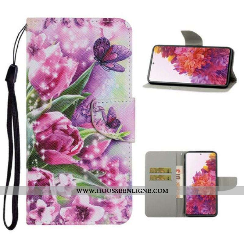 Housse Samsung Galaxy S20 FE Papillons et Tulipes