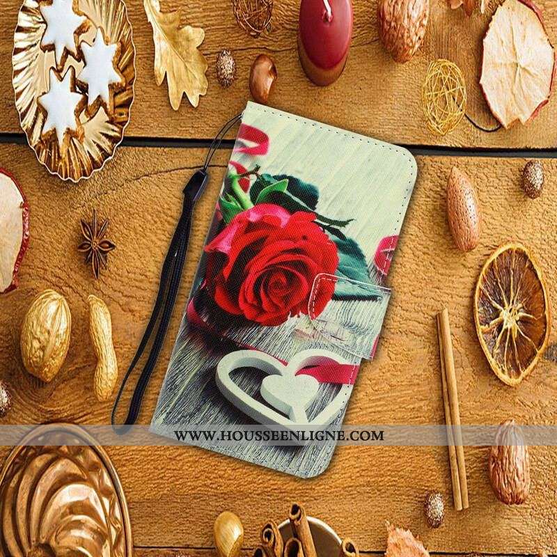 Housse Samsung Galaxy S20 FE Rose Romantique à Lanière