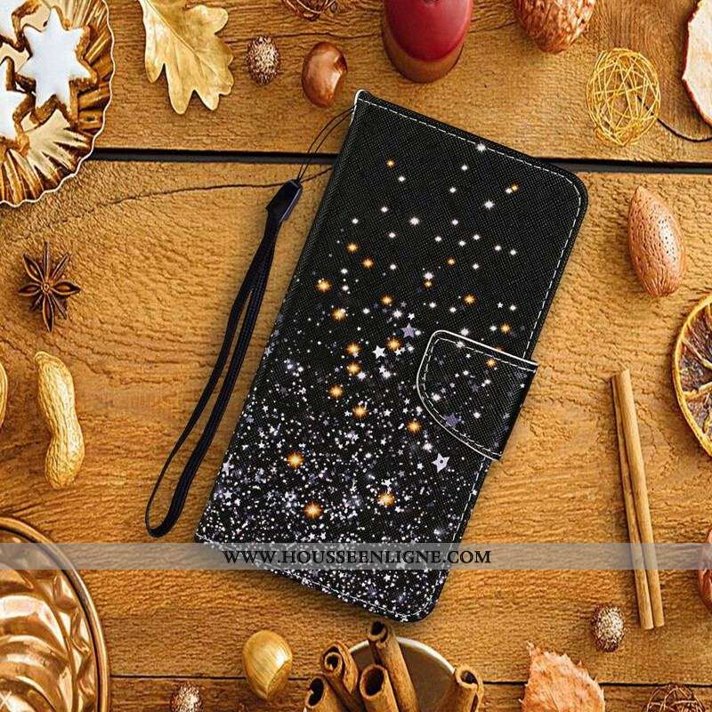 Housse Samsung Galaxy S20 FE Étoiles et Paillettes avec Lanière