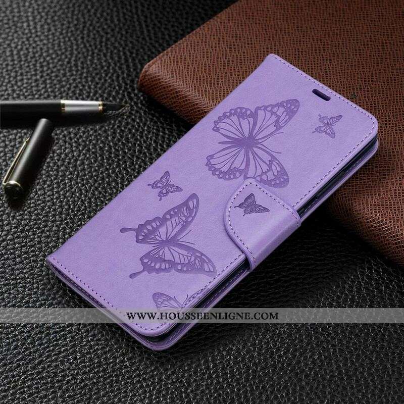 Housse Samsung Galaxy S20 Ultra Les Papillons en Vol avec Lanière