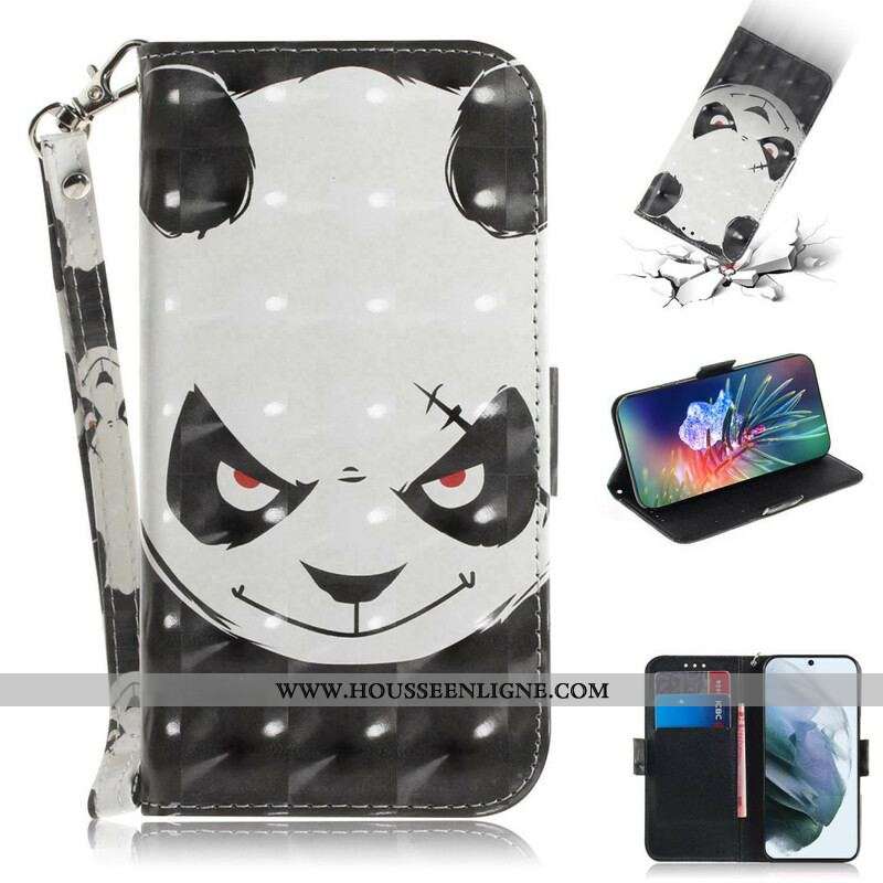 Housse Samsung Galaxy S21 FE Angry Panda à Lanière