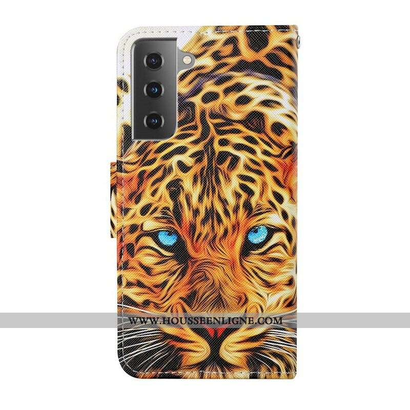 Housse Samsung Galaxy S21 FE Tigre avec Lanière