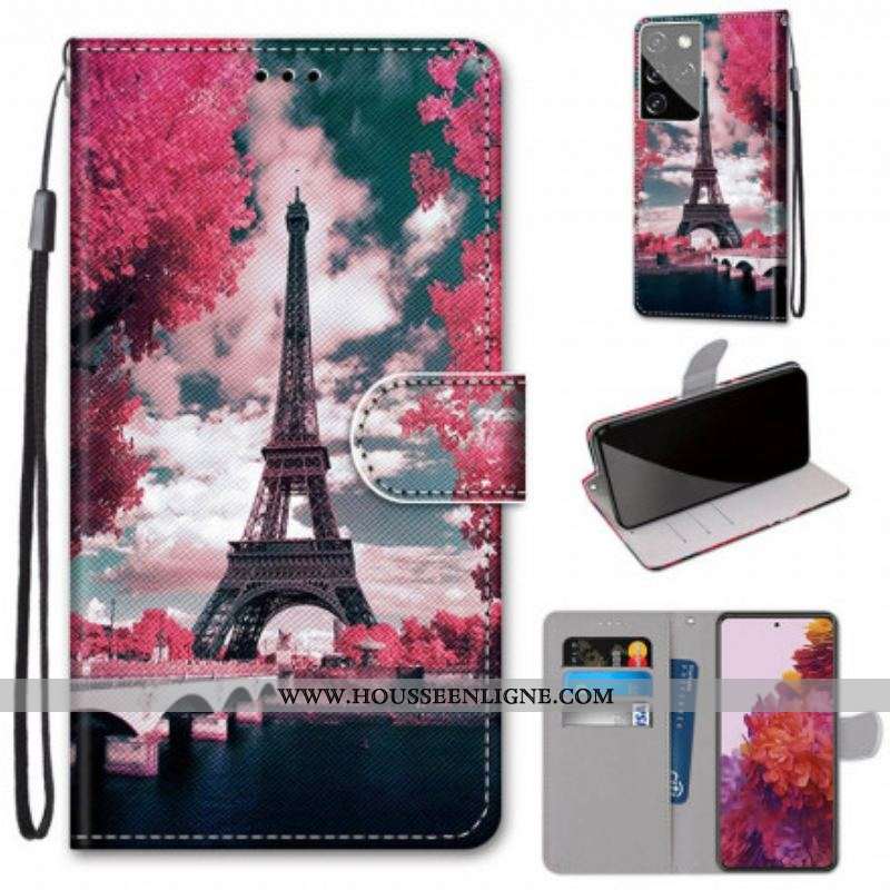 Housse Samsung Galaxy S21 Ultra 5G Paris en Fleurs