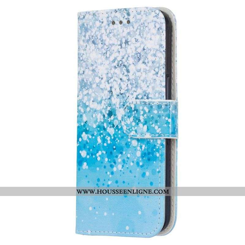 Housse Samsung Galaxy S22 Plus 5G Dégradé Paillettes Bleues