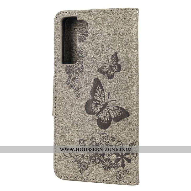 Housse Samsung Galaxy S22 Plus 5G Splendides Papillons à Lanière