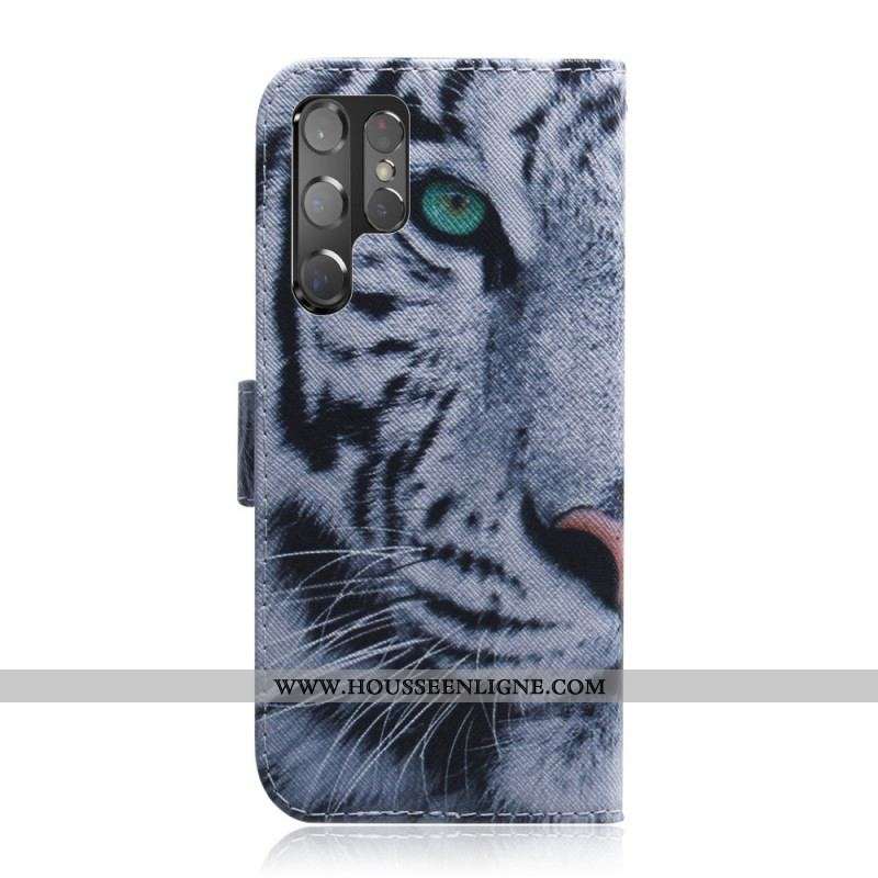 Housse Samsung Galaxy S22 Ultra 5G Face de Tigre