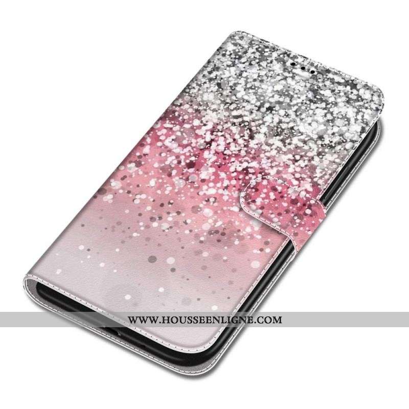 Housse Samsung Galaxy S22 Ultra 5G Paillettes avec Lanière