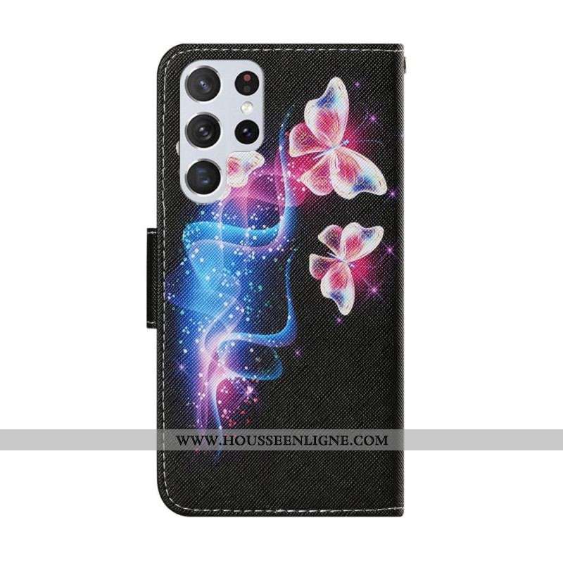 Housse Samsung Galaxy S22 Ultra 5G Papillons Magiques