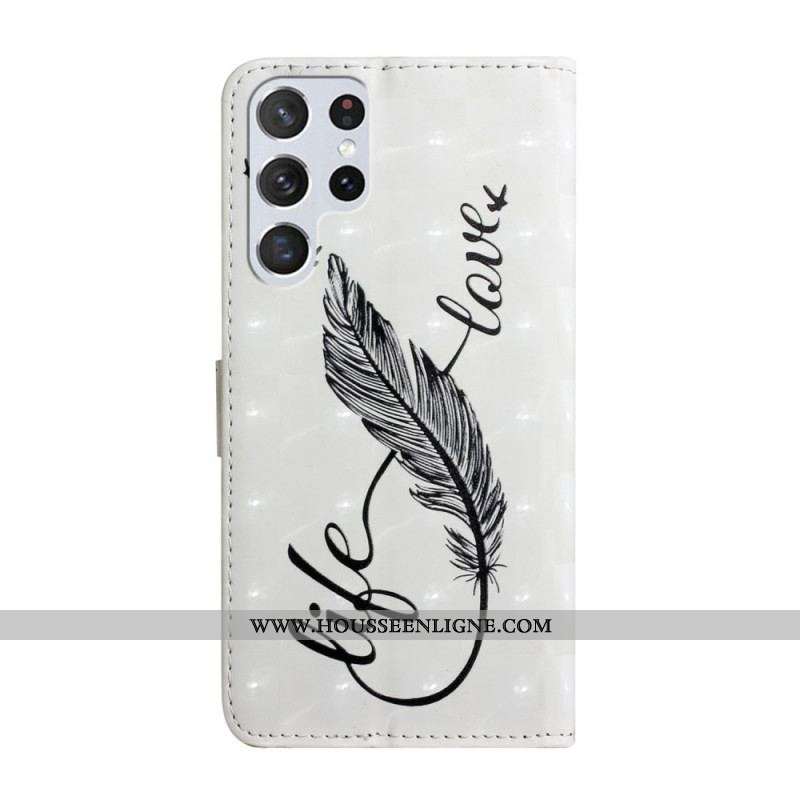 Housse Samsung Galaxy S22 Ultra 5G Plume Life and Love