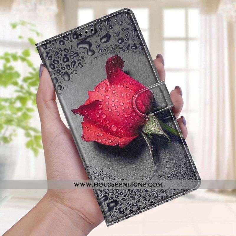 Housse Samsung Galaxy S22 Ultra 5G Roses avec Lanière