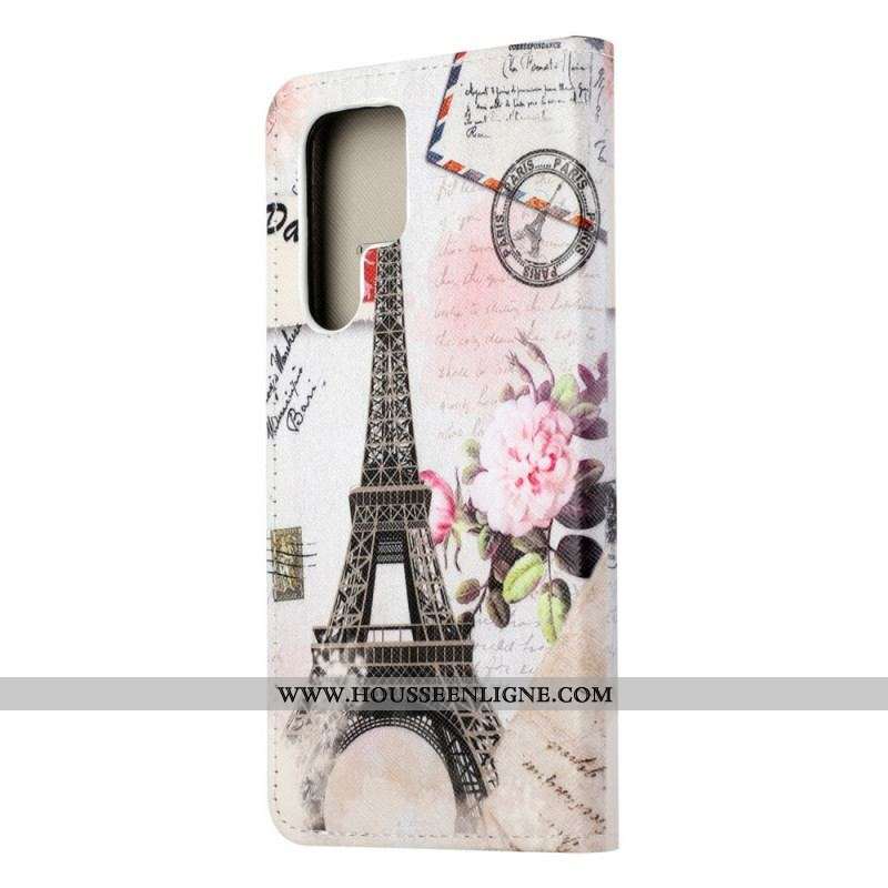 Housse Samsung Galaxy S22 Ultra 5G Tour Eiffel Rétro