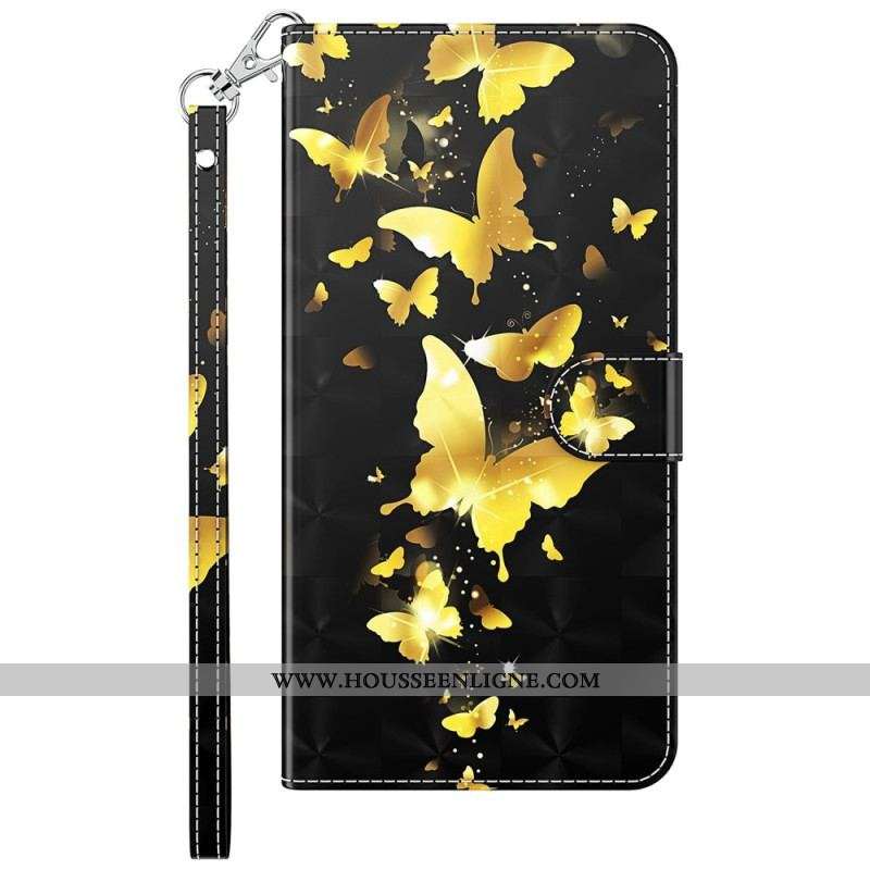 Housse Samsung Galaxy S23 5G Des Papillons à Lanière