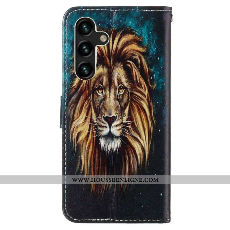 Housse Samsung Galaxy S23 5G Lion à Lanière