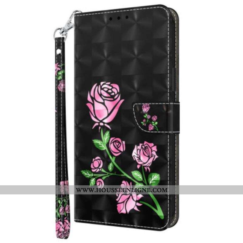 Housse Samsung Galaxy S23 5G Rose Graphique à Lanière