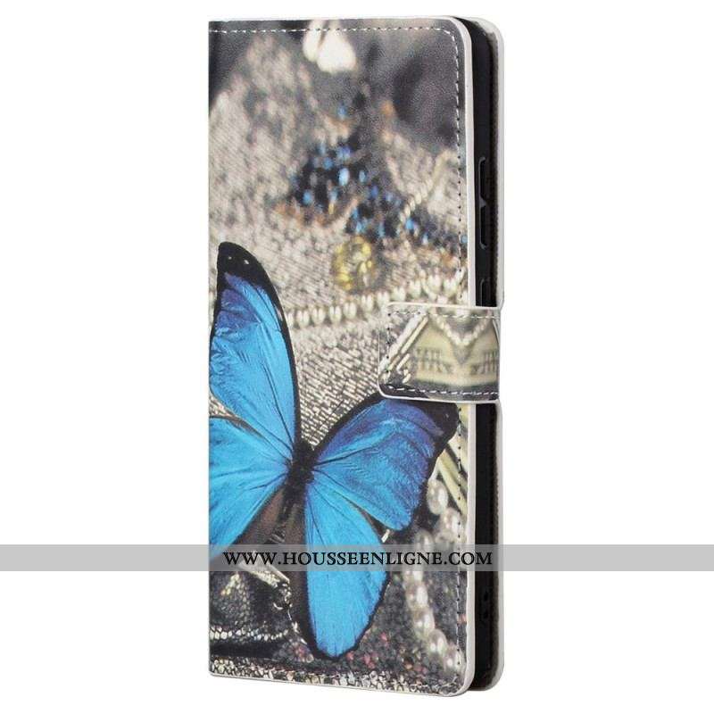 Housse Samsung Galaxy S23 Plus 5G Papillon Bleu