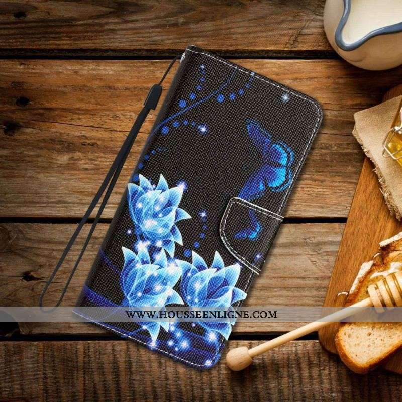 Housse Samsung Galaxy S23 Plus 5G Que des Papillons à Lanière