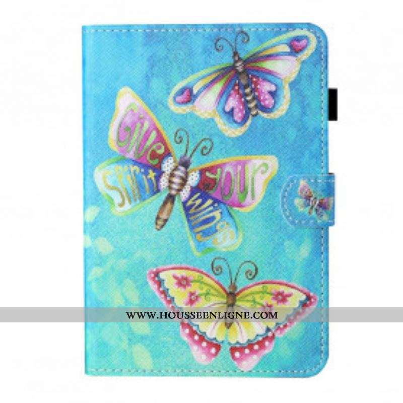 Housse Samsung Galaxy Tab A7 (2020) Papillons Multicolores