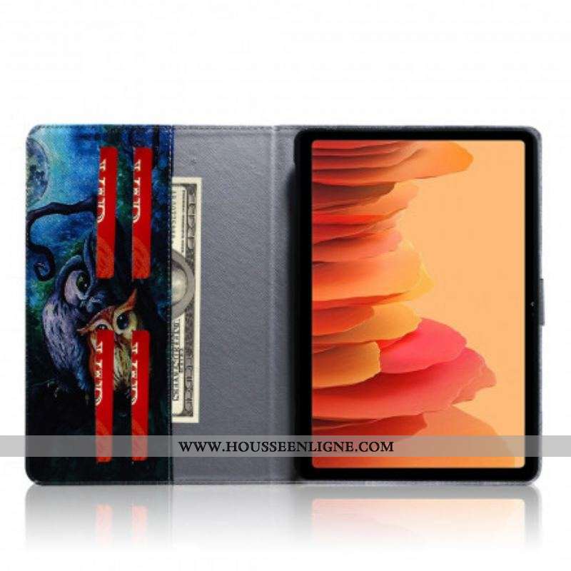Housse Samsung Galaxy Tab A7 (2020) Peinture Hiboux