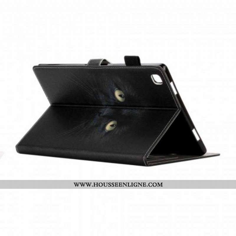 Housse Samsung Galaxy Tab A7 (2020) Yeux de Chat Noir