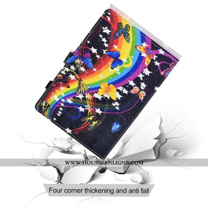 Housse Samsung Galaxy Tab A8 (2021) Papillons Arc-en-Ciel