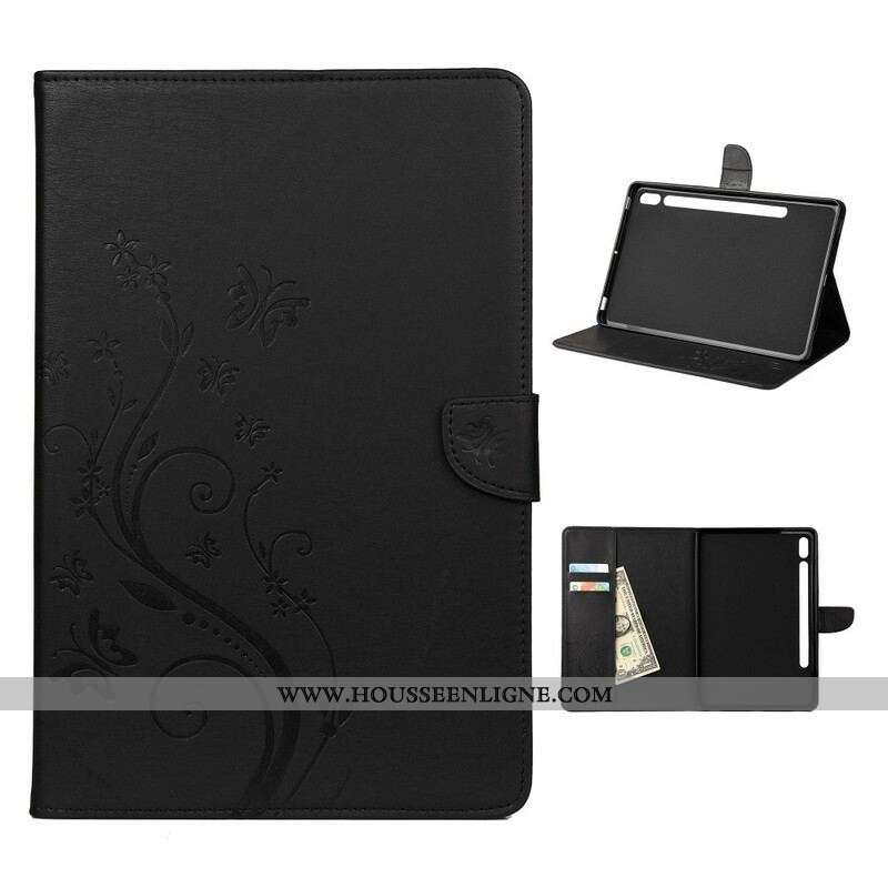 Housse Samsung Galaxy Tab S8 / Tab S7 Papillons Floraux