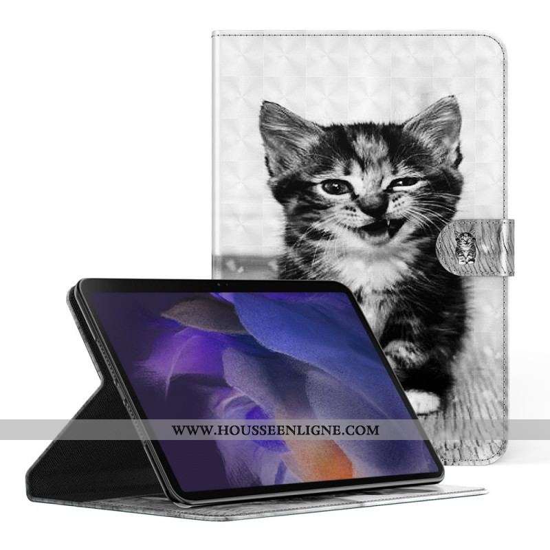 Housse Simili Cuir Samsung Galaxy Tab A8 (2021) Chaton