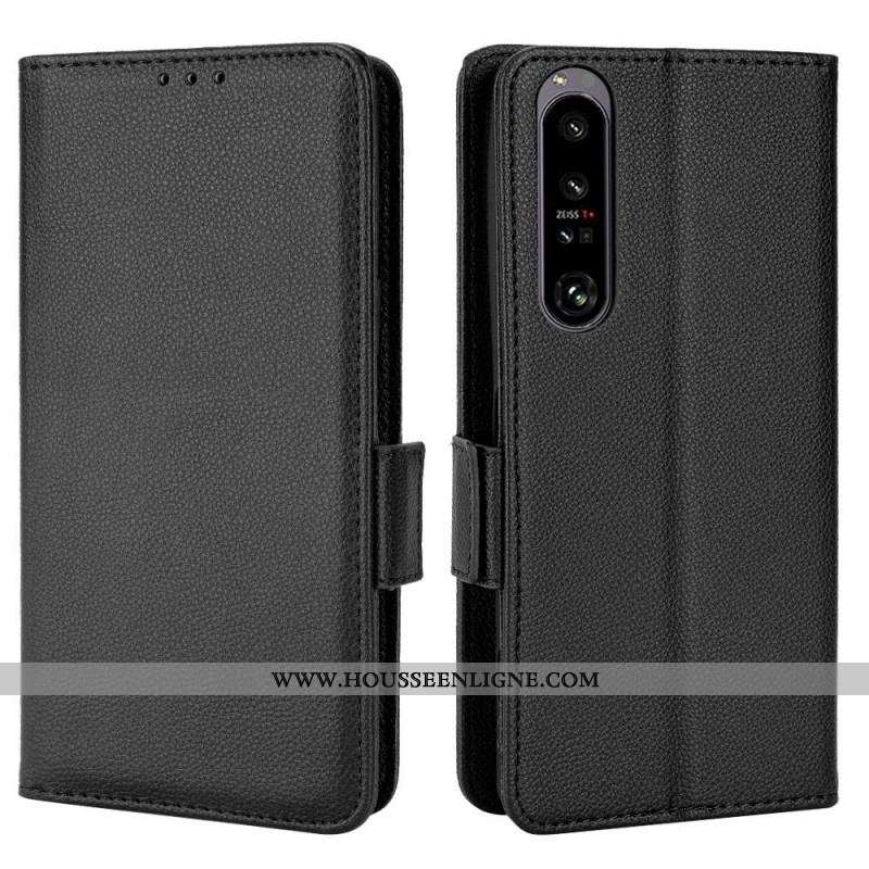 Housse Sony Xperia 1 IV Style Cuir Litchi Traditionnel