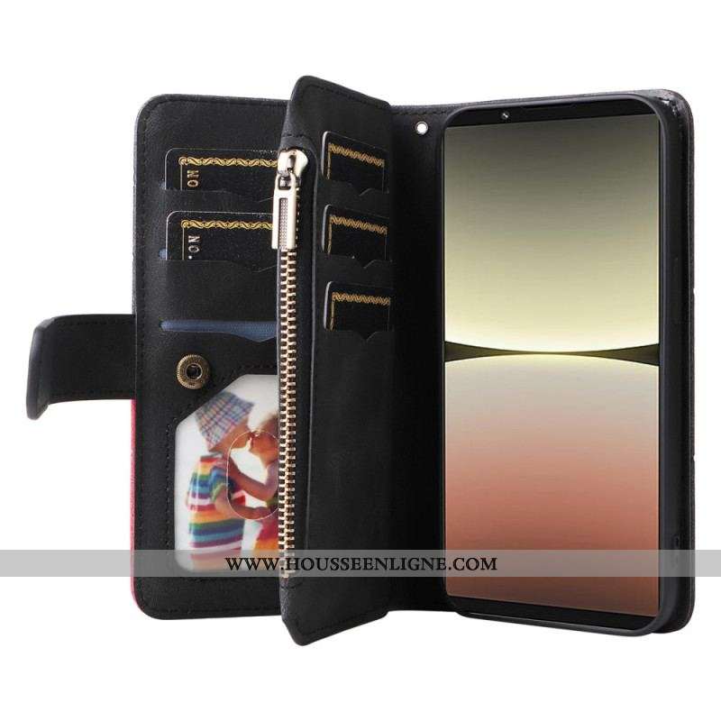 Housse Sony Xperia 5 IV Bicolore avec Porte-Monnaie