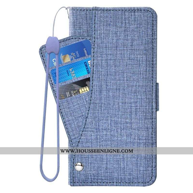 Housse Sony Xperia 5 IV Jeans avec Porte-Cartes Rotatif