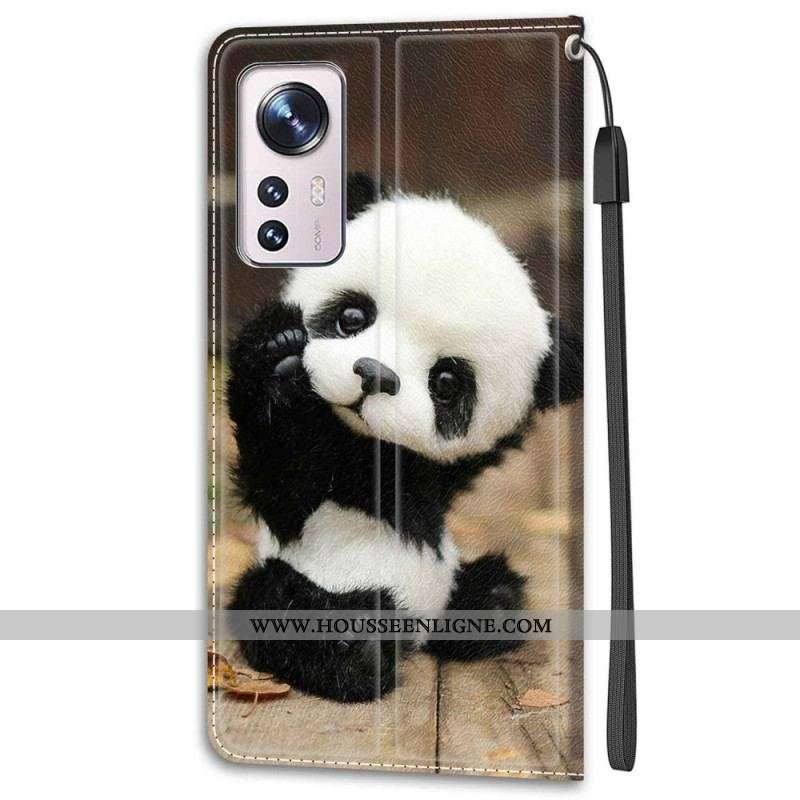 Housse Xiaomi 12 / 12X Petit Panda à Lanière