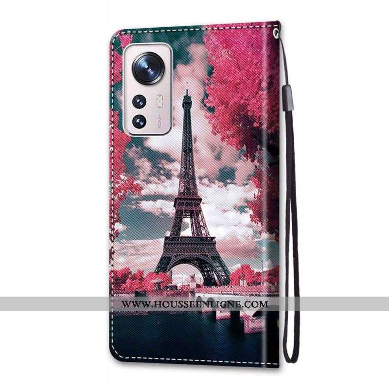 Housse Xiaomi 12 / 12X Tour Eiffel à Lanière