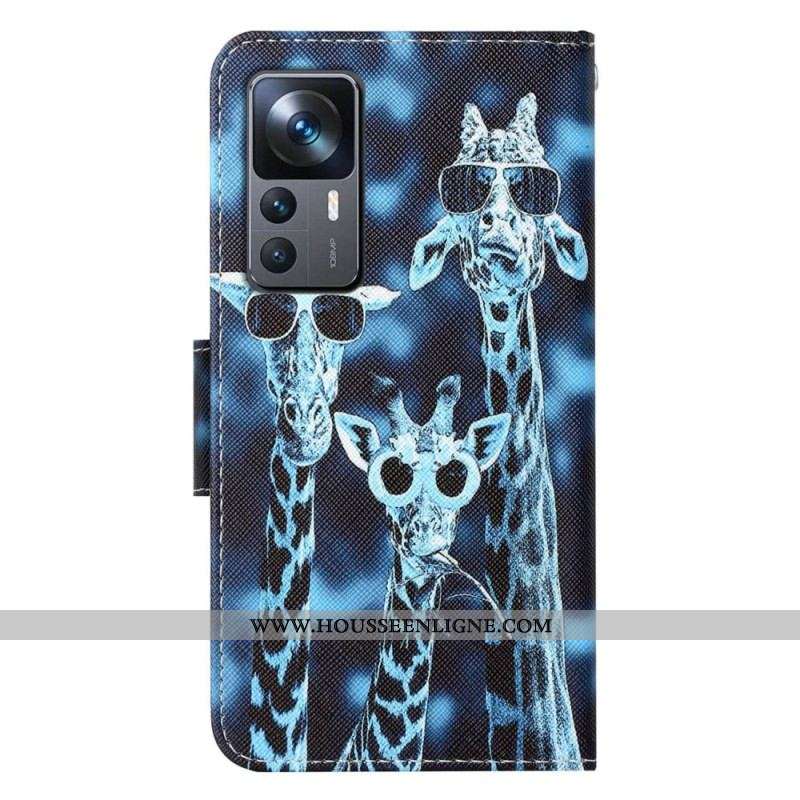 Housse Xiaomi 12T / 12T Pro Girafes Incognitos à Lanière