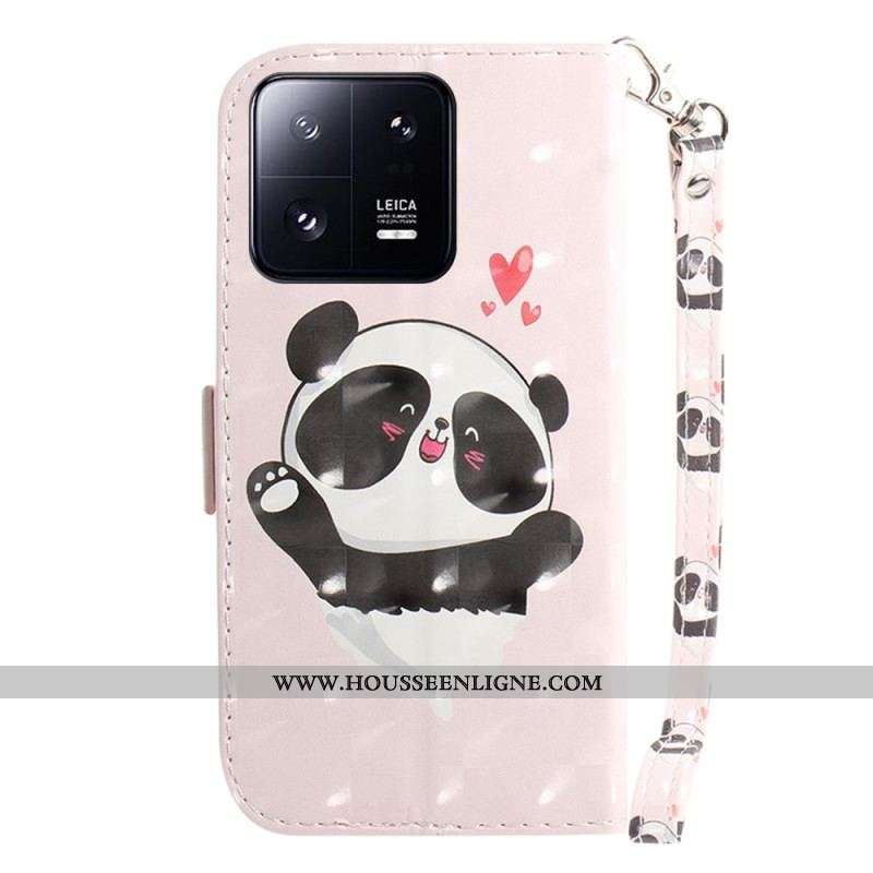 Housse Xiaomi 13 Pro Panda Love à Lanière