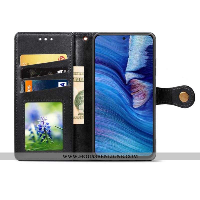 Housse Xiaomi Redmi Note 10 5G/Poco M3 Pro 5G Fermoir Rivet et Lanière