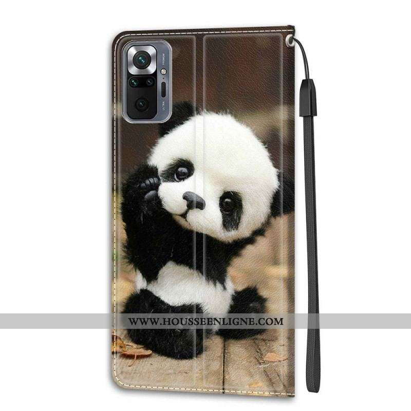 Housse Xiaomi Redmi Note 10 Pro Petit Panda à Lanière