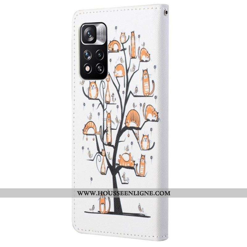 Housse Xiaomi Redmi Note 11 Pro / Note 11 Pro 5G Funky Cats à Lanière