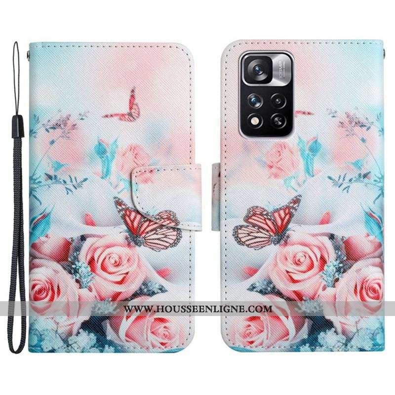 Housse Xiaomi Redmi Note 11 Pro Plus 5G Bouquet de Fleurs et Papillons